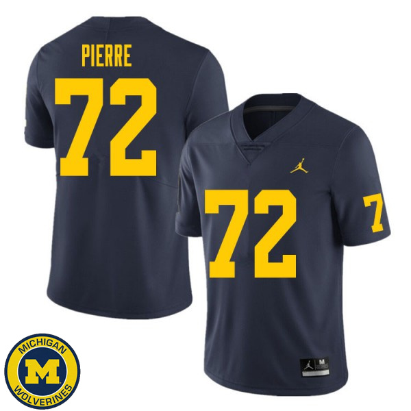 Men Michigan Wolverines #72 Elijah Pierre Navy College Game Jersey